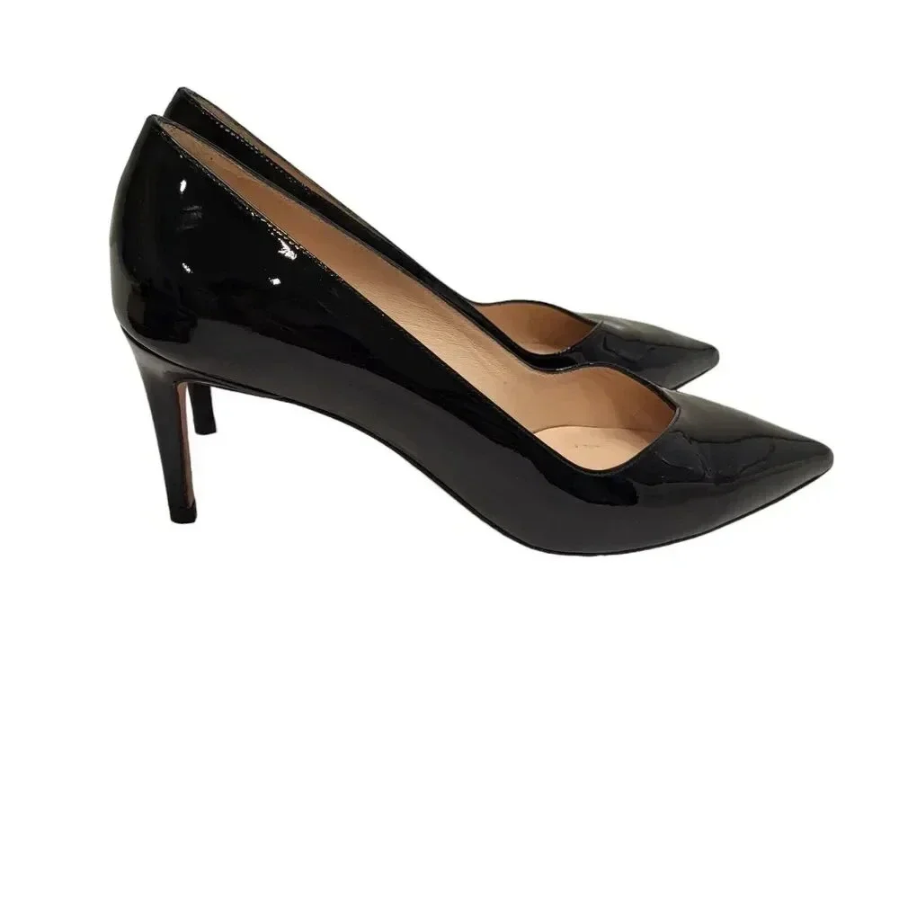 NEW $475 Stuart Weitzman Anny 70mm Pointy Toe Pump Adobe Sz 7.5 Black